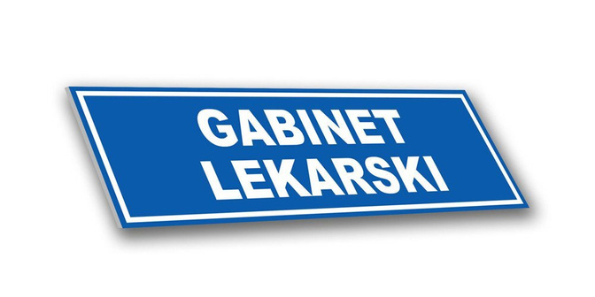 Tabliczka PCV Gabinet Lekarski Matypodfotel Pl