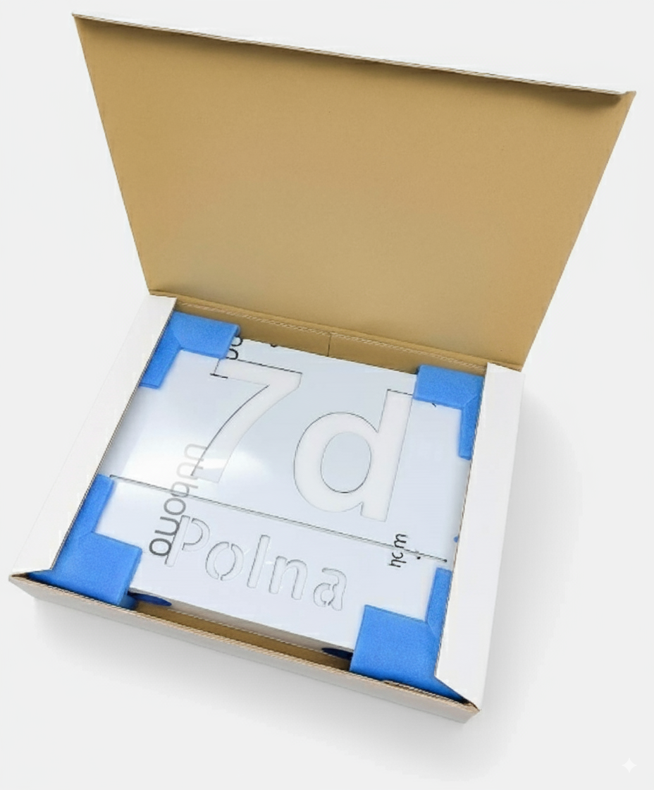 podświetlany numer domu w kartonie