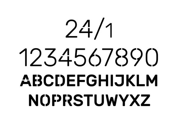 tabliczka adresowa na wylot alfabet