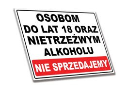 Tabliczka PCV - UWAGA Osobom do lat 18