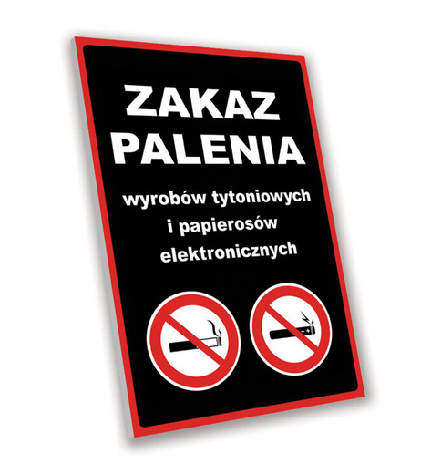 Tabliczka PCV - Zakaz Palenia Wyrobów Tytoniowych - black