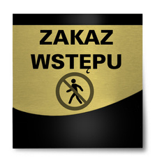 Tabliczka hotelowa Zakaz wstępu v2 Gold Layer