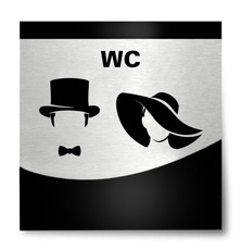 Tabliczka hotelowa WC v3 Silver Layer