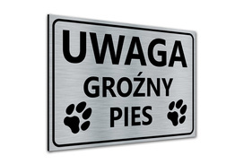 Tabliczka aluminiowa - Uwaga Groźny Pies - GP4