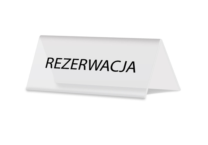 Tabliczka na stół - Rezerwacja 10cm x 5cm