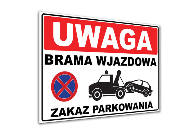 Tabliczka PCV - Brama wjazdowa / Zakaz parkowania - ZK8