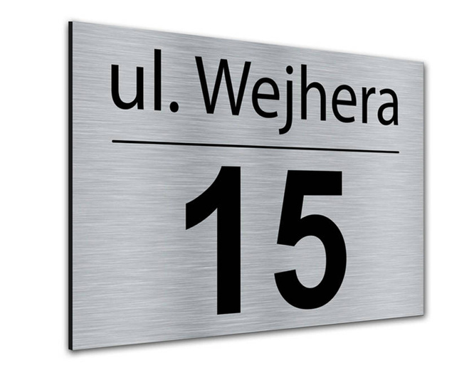 Aluminiowa tabliczka adresowa wz1