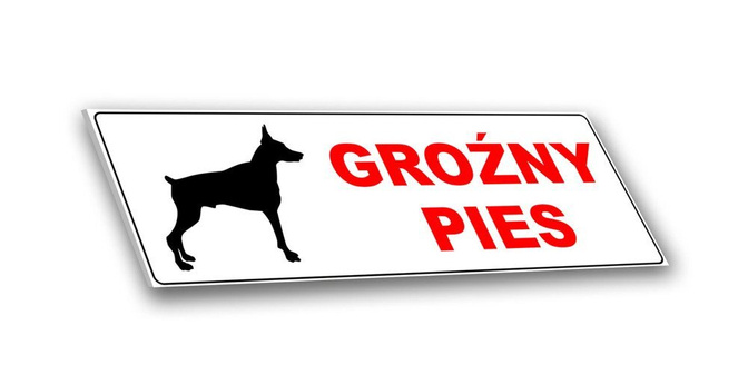 Tabliczka PCV - Groźny pies