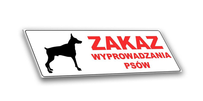 Tabliczka PCV - Zakaz wyprowadzania psów v2