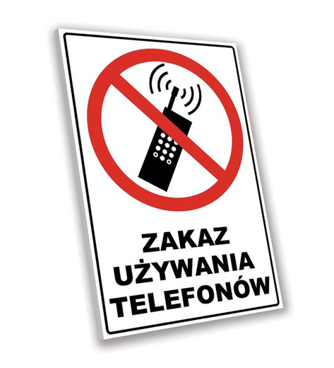 Tabliczka PCV - Zakaz Używania Telefonów