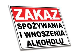 Tabliczka PCV - Zakaz Spożywania i Wnoszenia Alkoholu