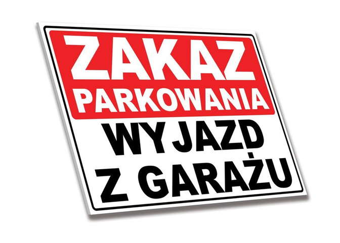 Tabliczka PCV - Zakaz Parkowania Wyjazd z Garażu