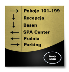 Tabliczka hotelowa Kierunki pokoje v5 Gold Layer