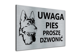 Tabliczka aluminiowa - Uwaga Pies / Proszę dzwonić - GP5