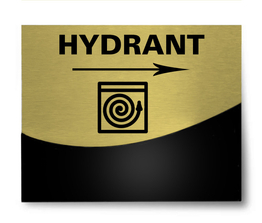 Tabliczka hotelowa Hydrant w prawo Gold Layer