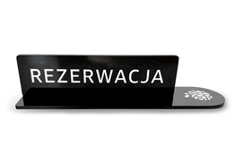 Tabliczka na stół - Rezerwacja z logo firmy WZ3