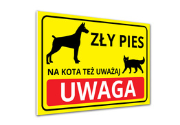 Tabliczka ostrzegawcza PCV Uwaga Pies GP2