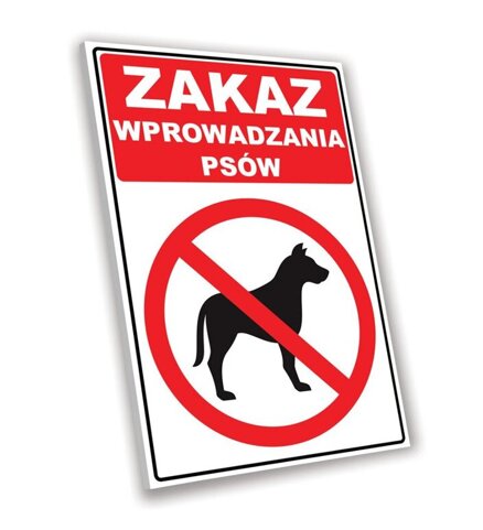 Tabliczka PCV - Zakaz Wprowadzania Psów