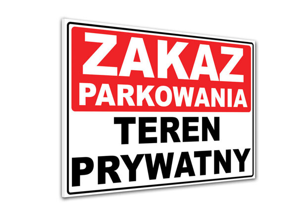 Tabliczka PCV - Zakaz parkowania / Teren prywatny - ZK5