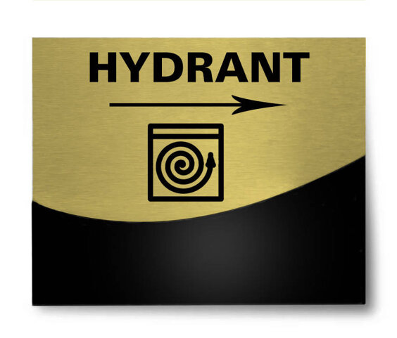 Tabliczka hotelowa Hydrant w prawo Gold Layer