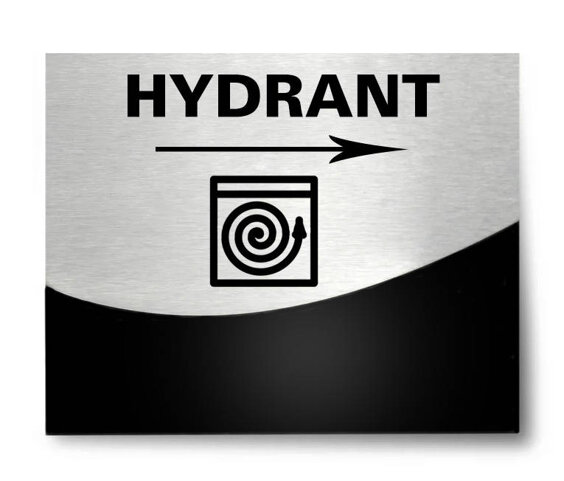Tabliczka hotelowa Hydrant w prawo Silver Layer