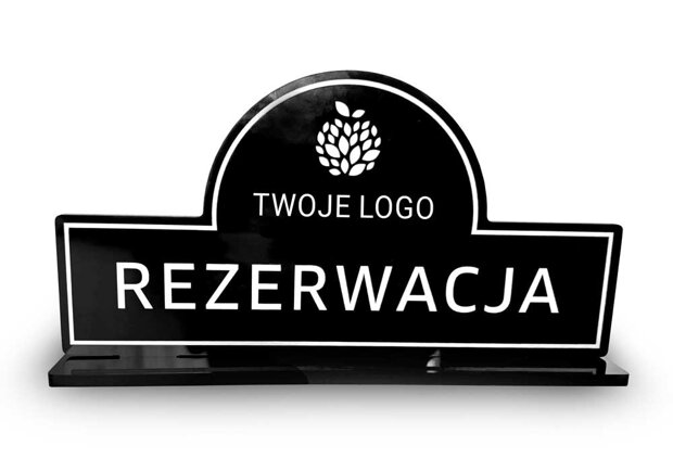 Tabliczka na stół - Rezerwacja z logo firmy WZ5